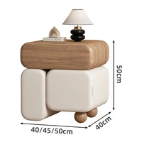 Storage Drawers Nightstands Cute Cream Style Luxury Aesthetic Bedside Table Simple Design Mesa De Noche Bedroom Furniture 2