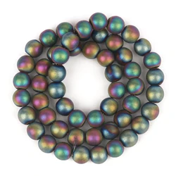 Elegant Silver - Gold Hematite Natural Stone Beads for DIY Jewelry and Accessories, 15'' Strand, 2 - 10mm (Matte Multicolor)