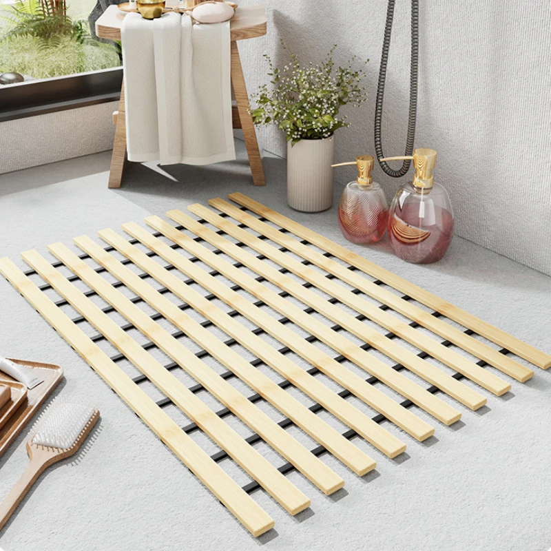 

Bamboo Bath Mat Wooden Floor Mat for Bathroom,Non Slip Waterproof Bath Rug,Sturdy Bathroom Carpet,Shower Mat for Indoor Outdoor