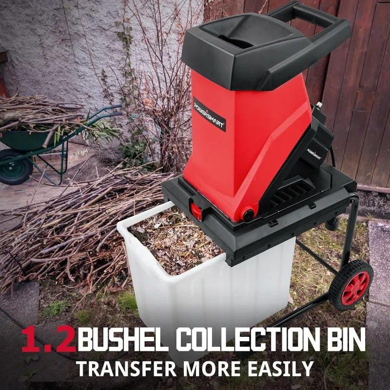 PowerSmart 15A Electric Wood Chipper with Bin (PS12A) 4