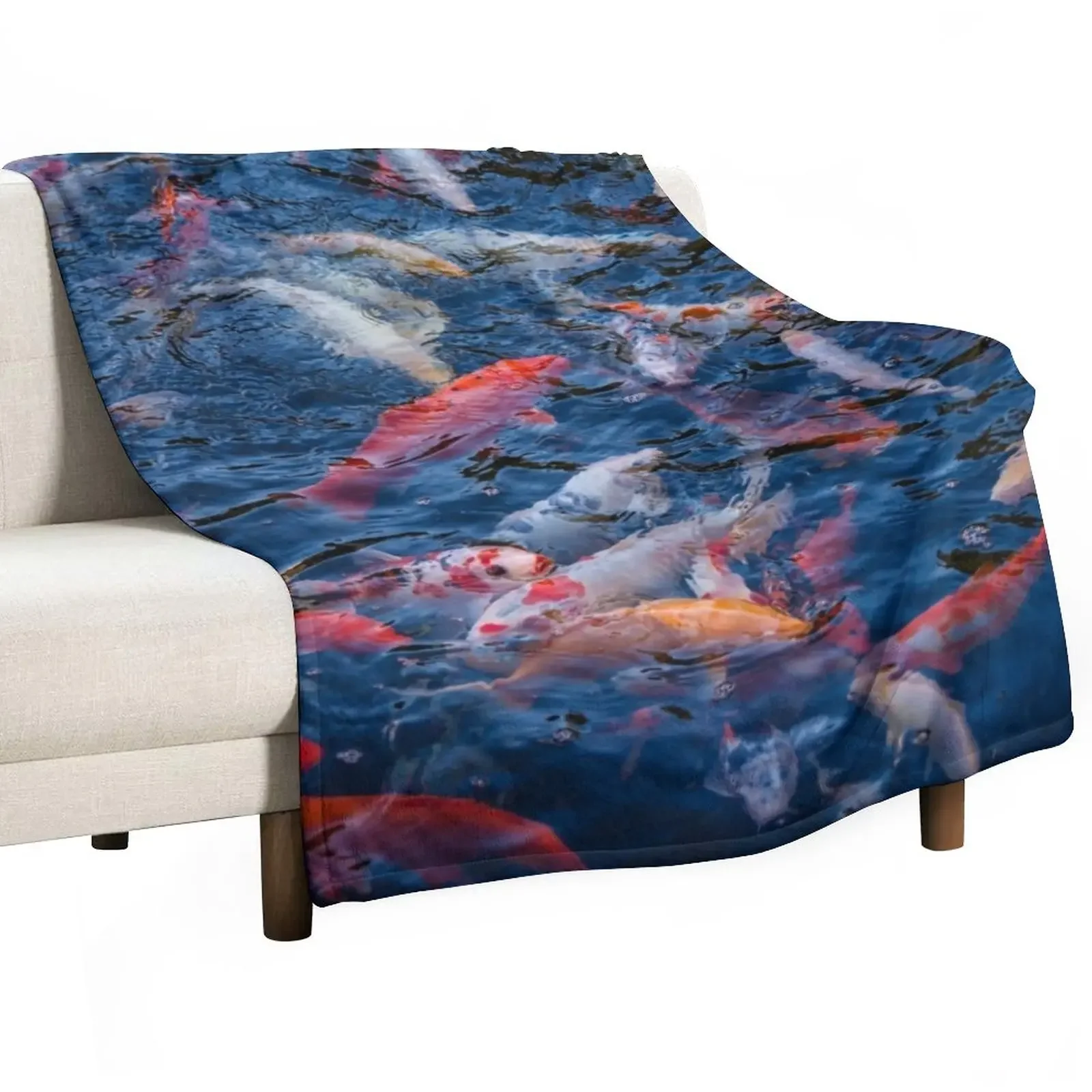 

Koi fest! Throw Blanket Beach Picnic Softs Bed linens Blankets