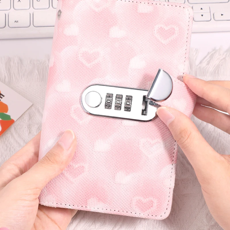Heart Print Money Savings Challenge Binder Savings Challenges Book Large Capacity Leather Waterproof Cash Budget Notebook
