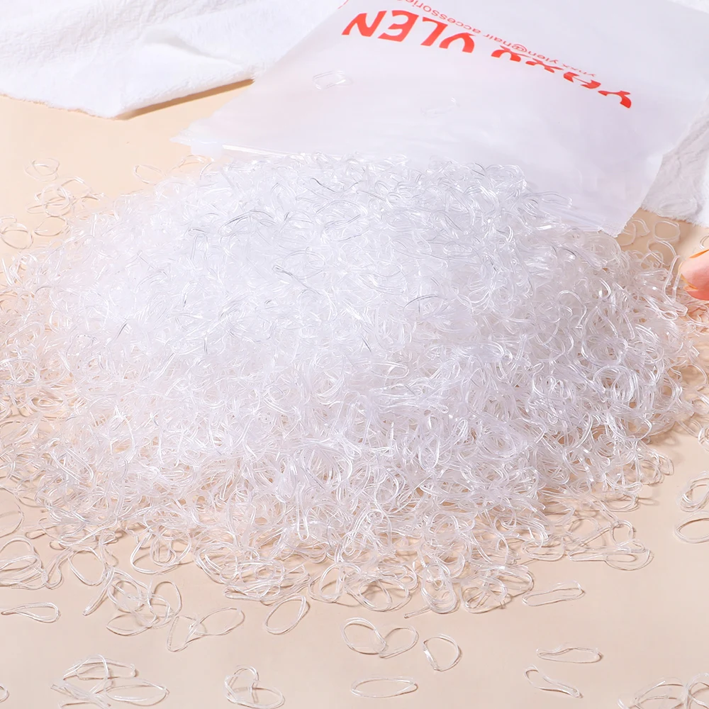 500/1000/2000pcs בנות זוג צבע גומי חד פעמי גווני סרט ראש ילדים