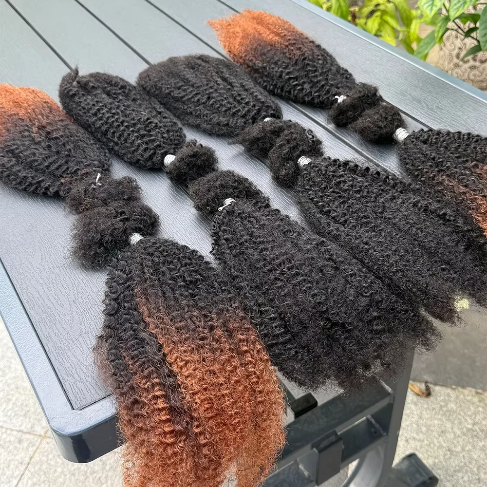 4C Afro Kinky Curly Bulk Hair 16 Inch 100% Human Hair Raw Virgin Unprocessed No Weft Braid Extension Natural Bulk Hair For Dread 6