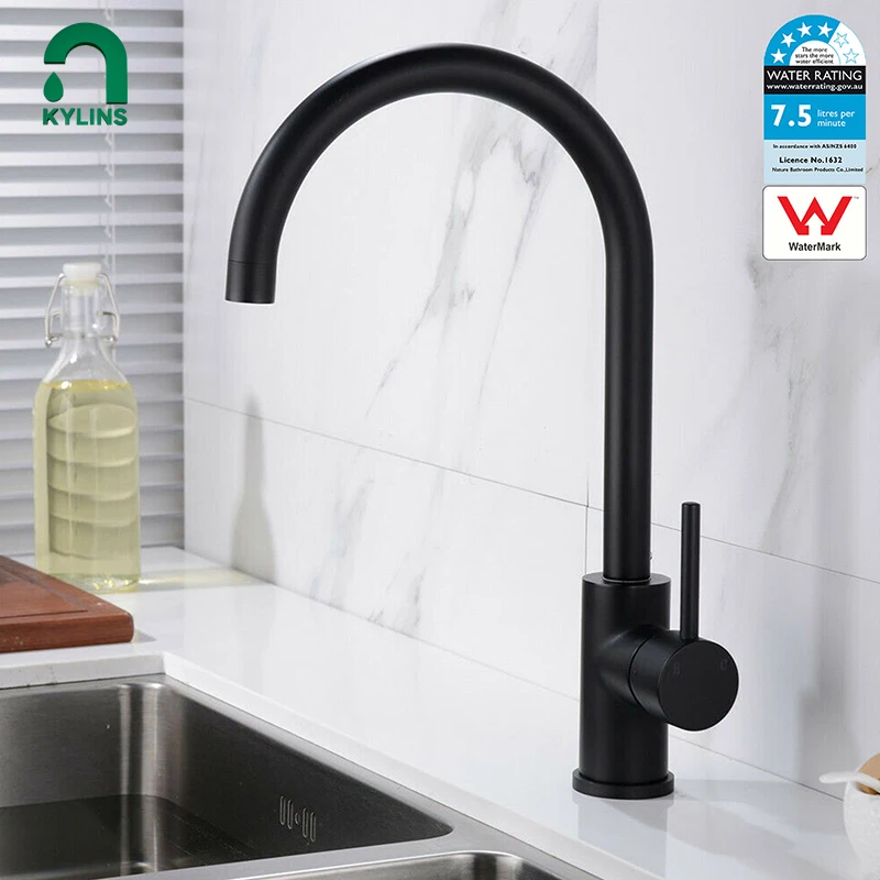 

KYLINS kitchen Spout Single Lever Faucet Kitchen Faucet Sink Tap Matte Black Basin Faucets for Washbasin Water Mixer Tapware