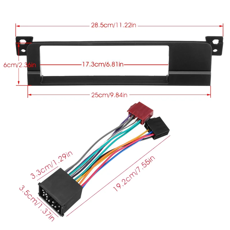 Car Radio Fascia Adaptor Car 1 Din Radio Fascia Adaptor Panel for BMW 3 Series E46 1998-2005 CD DVD Stereo Frame Installation Kit