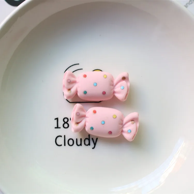 10pcs Mini Kawaii Cartoon Lovely Candy Resin Flat Back Cabochons Scrapbook Diy Party Hairpin Accessories Home Decoration Craft