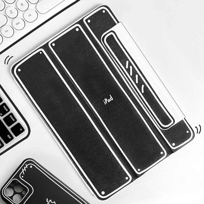 

Креативный 2D чехол для iPad Mini 6 iPad Pro 2018 2020 11 2021 Air4 5 поколения Магнитный комикс разработка подарок