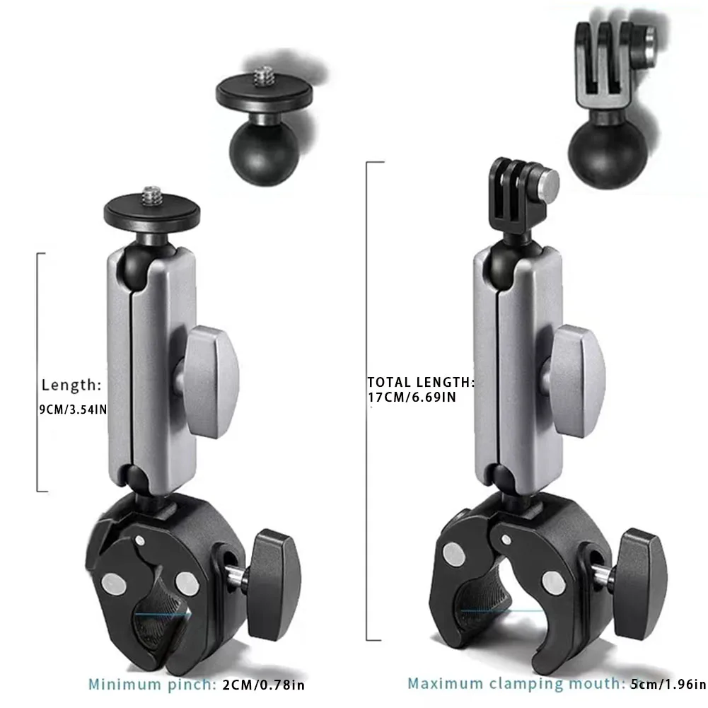 360&deg; Camera Mount Motorcycle Handlebar Selfie Stick For GoPro Insta360 Dji