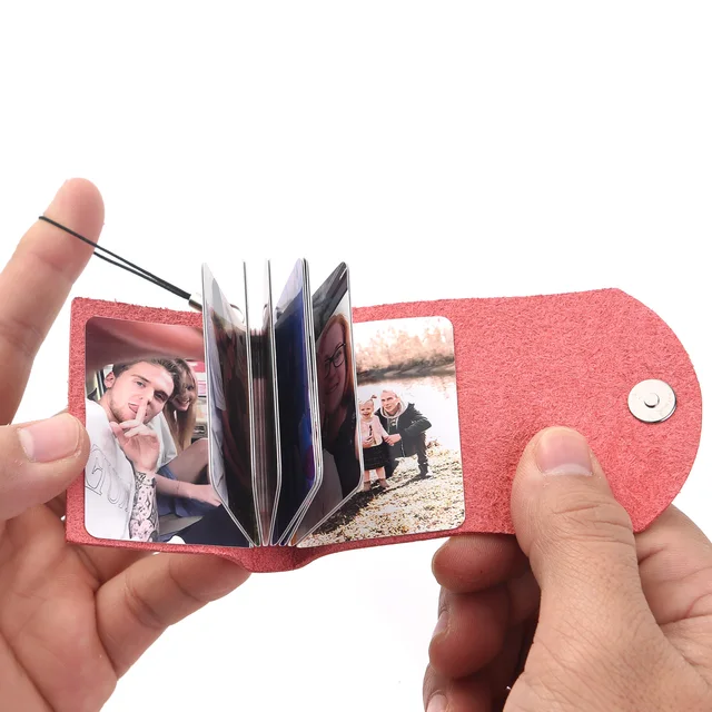 Customized 10 Photo Album Photo Keychain Personalized Red Leather Photo  Album Keychain Pendant Creative Gift For Familys Friends - AliExpress