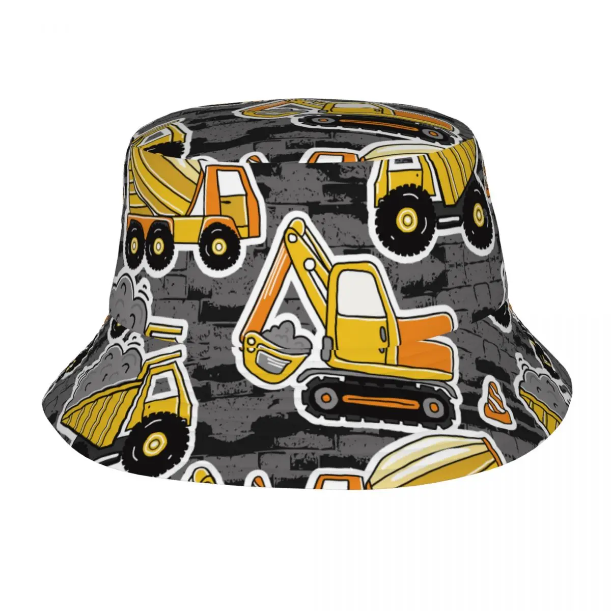 

Excavators Construction Machines Bucket Hats for Teen Summer Trucks Cartoon Sun Hats Hip Hop for Camping Cap Irish Country Hat