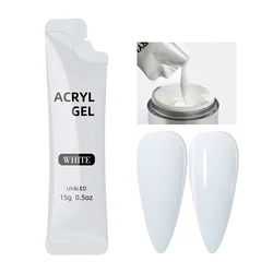 Quick Build 30g Press - On Nail Extension Gel with UV LED Painless Crystal Finish (WHITE - 15g)