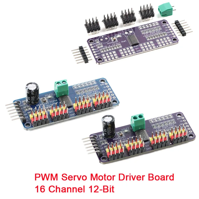16채널 12비트 PWM 서보 드라이버 - I2C 인터페이스 - 아두이노 라즈베리 파이 DIY 서보 쉴드 모듈용 PCA9685 서보 쉴드