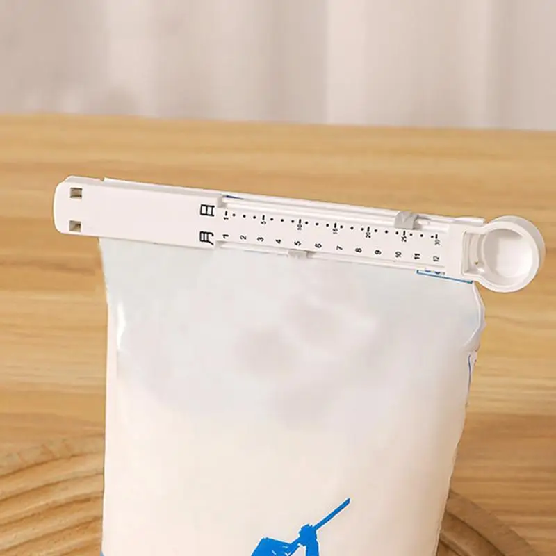 6pcs Sealing Clips with Time Scale Kitchen Storage Food Snack Seal Sealing Bag Clips Sealer Clamp practical clip sealing tools
