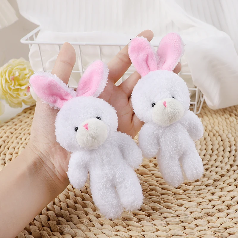 1-10Pcs Bunny Plush Dolls Easter Basket Filler Cute Rabbit Animal Keychain Bag Pendant Gift for Guest Kids Birthday Party Favors