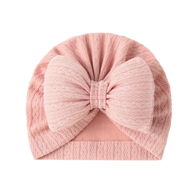 

C9GB Baby Turban Hat Beanie Hat with Bowknot for Girls 0-18M Breathable Winter Headdress High Stretchy Universal Bowtie Caps