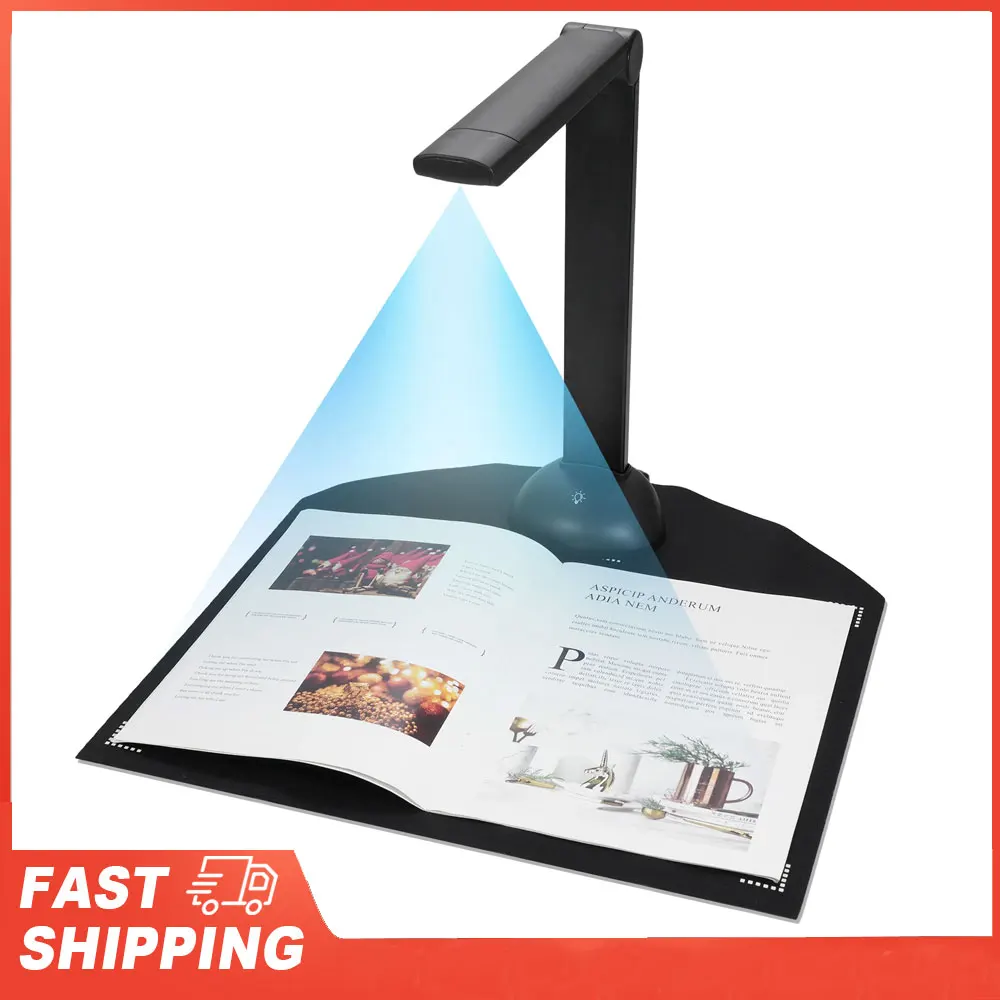 סורק ספר מצלמת מסמכים H6 במהירות גבוהה תומך במגוון שפות OCR בגודל A3 A4 עם תאורת מילוי LED HD 16 מגה פיקסלים