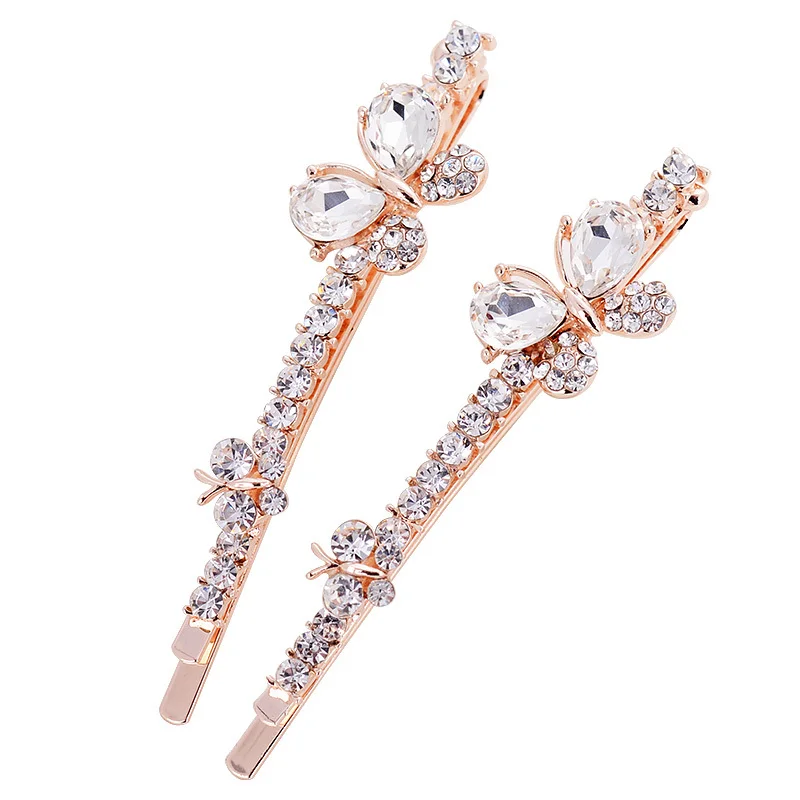 Hair Accessory EASYA Classic Design 5 Colors Rhinestone Crystal Butterfly Hairpin Barrettes Jewelry New Fashion Sparkling Hair Clips For Women