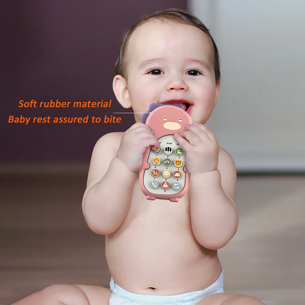 Baby Cartoon Dinosaur Music Mobile Phone Toy Soothe Sleeping Artifact Simulation Telephone Early Educational Toys Gifts For Kids 4