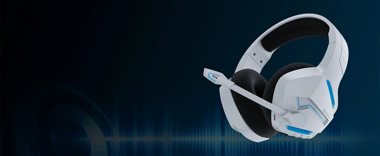BINNUNE BW01 Kabelloses Gaming-Headset mit 2,4 GHz für PS5, PS4, PC, 120 Stunden Bluetooth 5.3-Gaming-Kopfhörer mit geräuschunterdrückendem Mikrofon – Detail 4