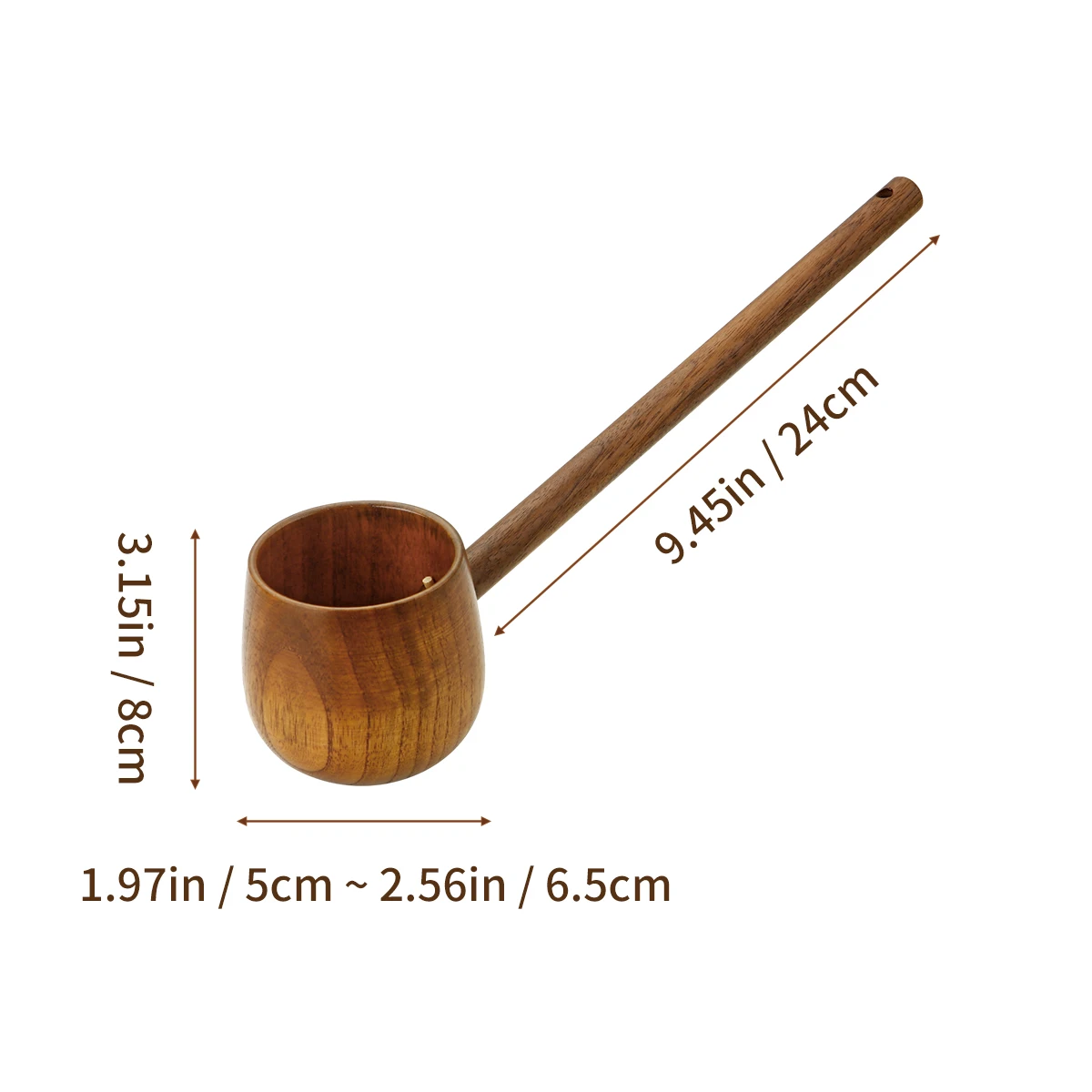 Natural Wooden Bath Spoon Water Ladle with Long Handle Water Scoop Take Restaurant Salt Scoop Wooden Home Accessories
