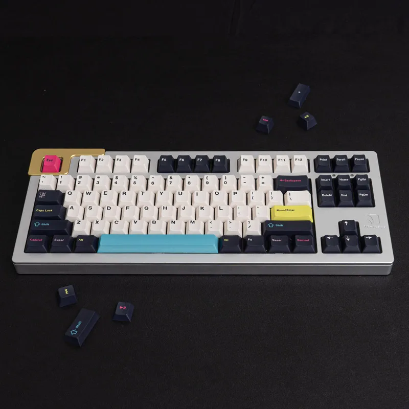 Gmk-grande Pbt Keycap Grupo Futuro Funk Conjunto Grande Perfil de Cereja Dye-sub Inglês Custom Personality Keycaps 61 64 68 - Imagem 6