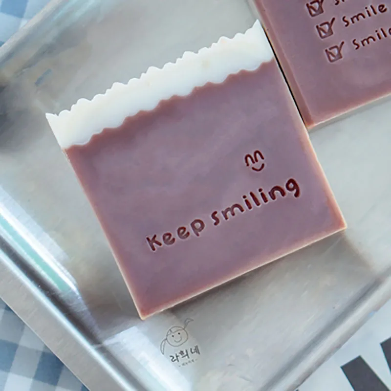 Handmade Soap Stamp for Making Soap, Natural Imprint Seal, Acrylic Pattern, Smile Smile, Customize
