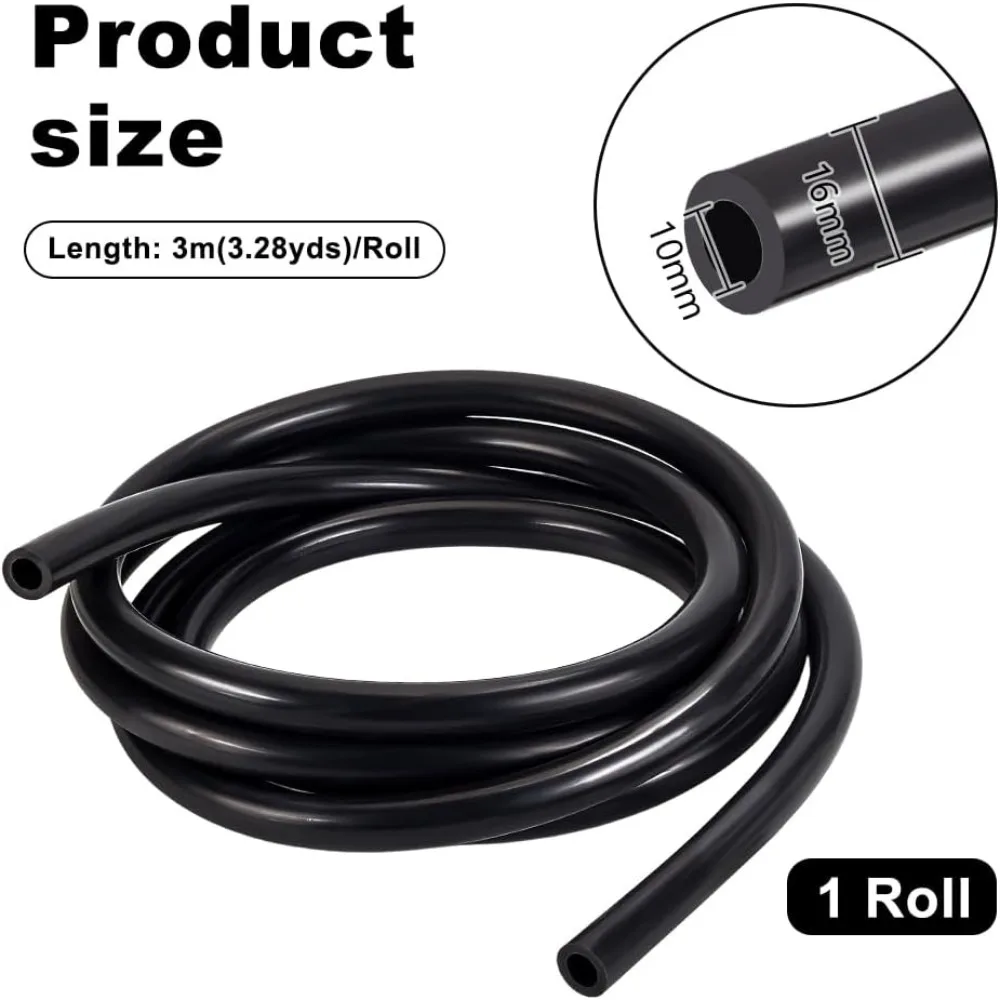 3M 코드 속이 빈 원형 코드 검정색 16mm 내경: 10mm