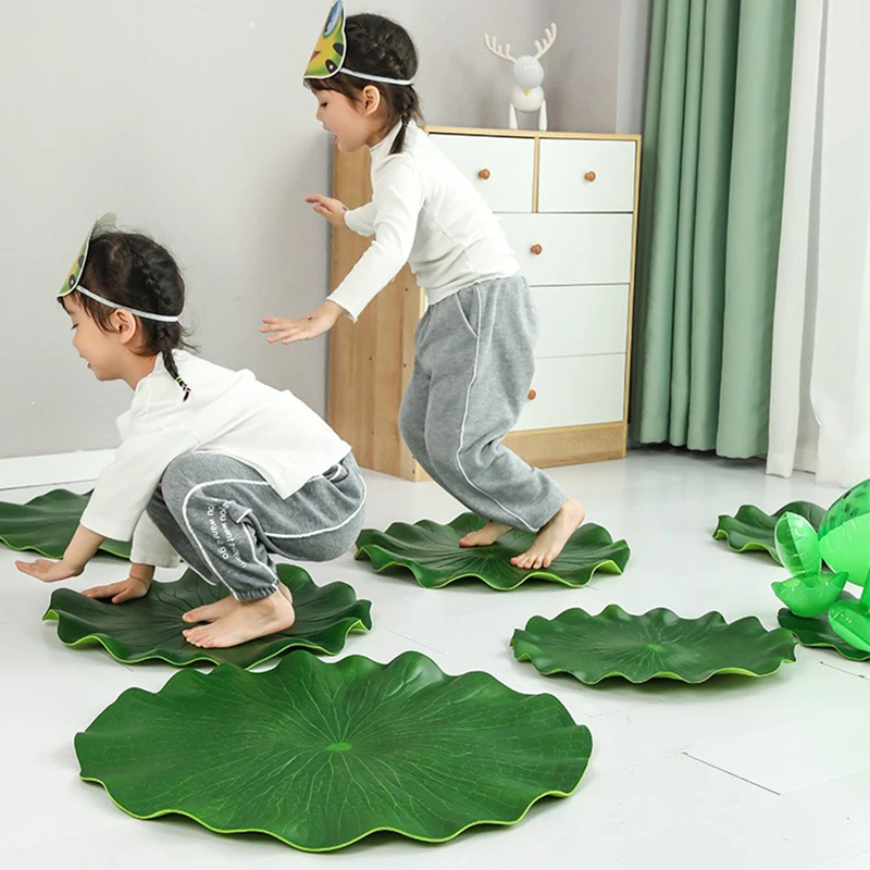 부드러운 연꽃 잎 패드, 개구리 점프 폼 필드, 어린이 야외 놀이 소품, 유치원 스포츠 게임 장난감, 감각 훈련 도구