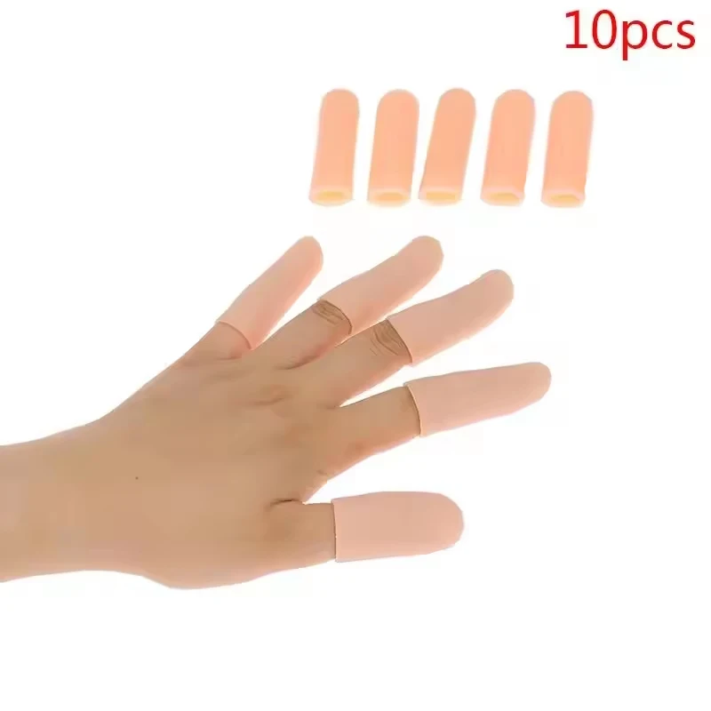 10Pcs Silicone Gel Tube Hand Bandage Finger Protector Anti-cut Heat Resistant Finger Sleeves Great Cooking Kitchen Tools