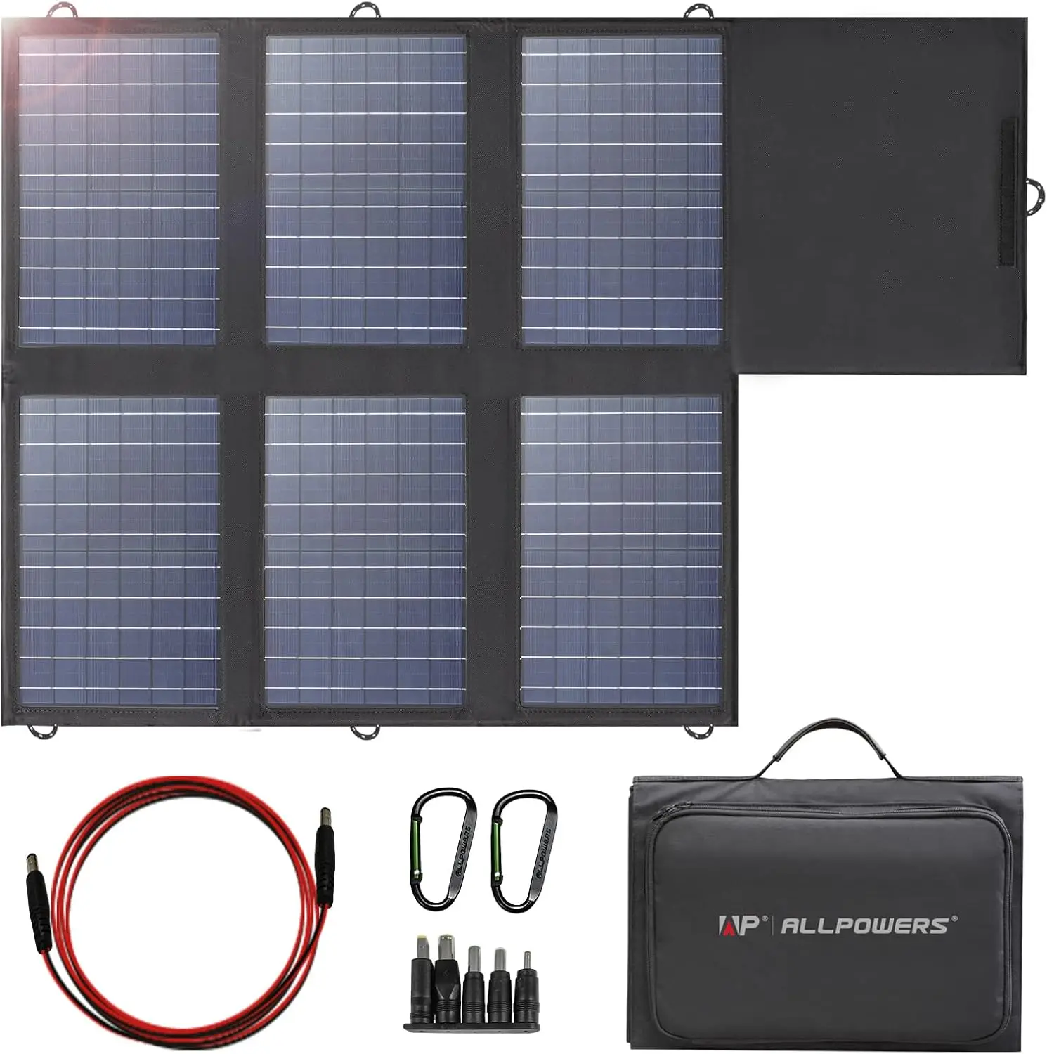 ALLPOWERS SP026 Solar Panel 18V 60W Foldable Solar Charger with DC USB USB-C Output for Powerstation Camping Laptop Phone Riding