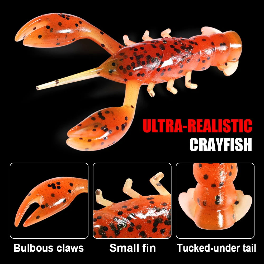 Spinpoler Tpe Crawfish Floating Soft Fishing Lure 65mm Artificial