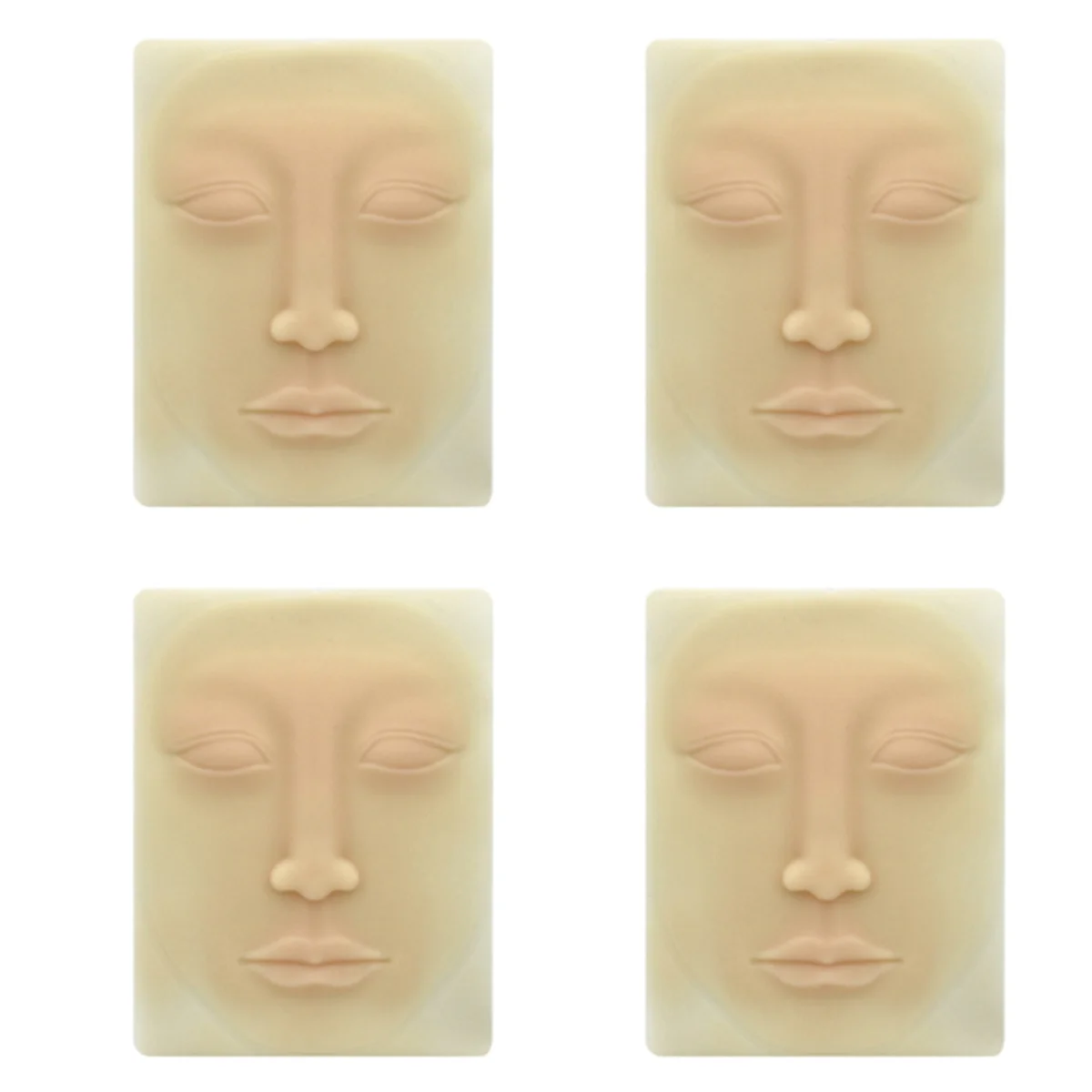 

4X Beginner 3D Silicone Permanent Makeup Tattoo Training Practice Fake Skin Blank for Microblading Face
