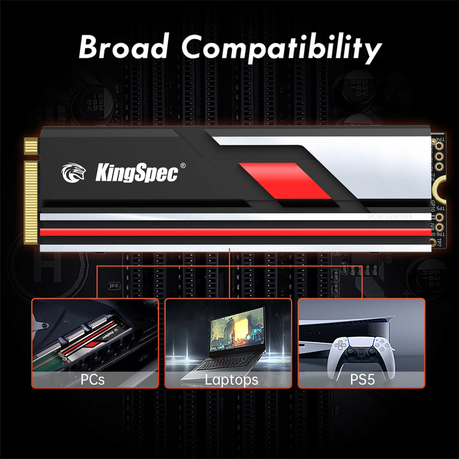KingSpec SSD NVMe 4.0 M2 1TB 2TB 4t 512GB HDD M.2 PCIe 4.0 X4 7400 ϵ ̺, ũž PS5  ָ Ʈ ũ, NMVE  SSD