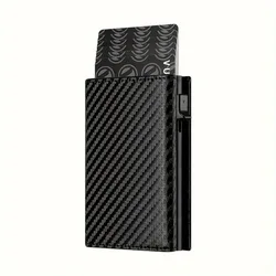 Men’s Sleek Metal Wallet with RFID Shield (Carbon Fiber)