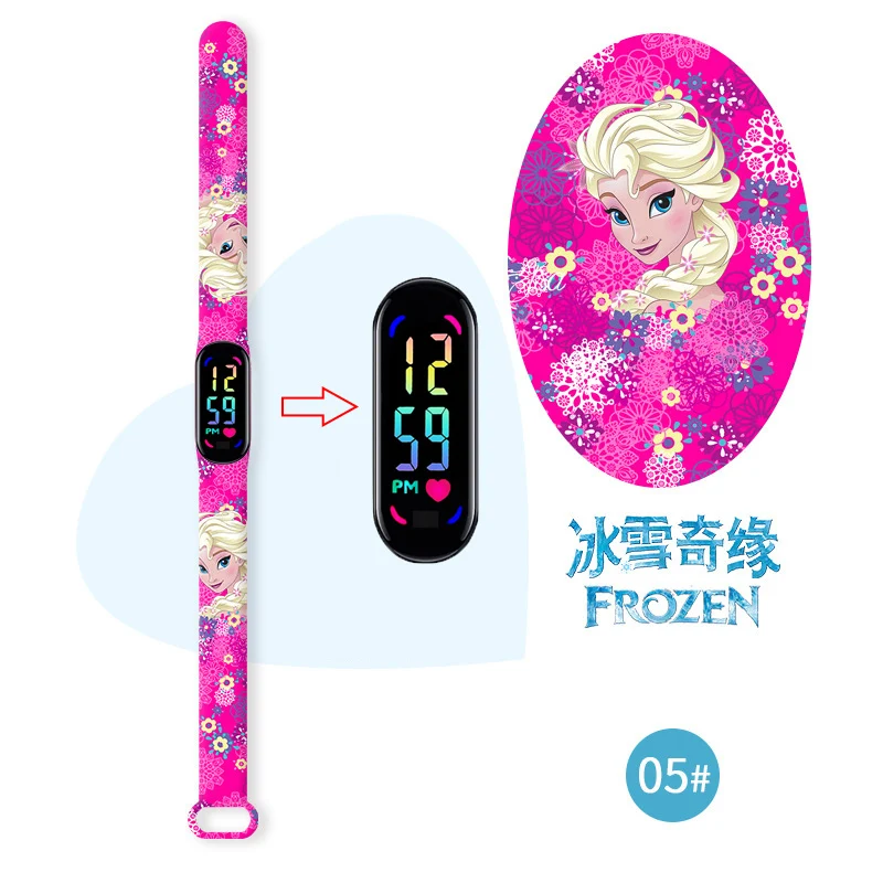 Disney Frozen Children Watches Girls Silicone Strap Colorful Light Luminous Kids Watch Waterproof Quartz Clock reloj infanti 3