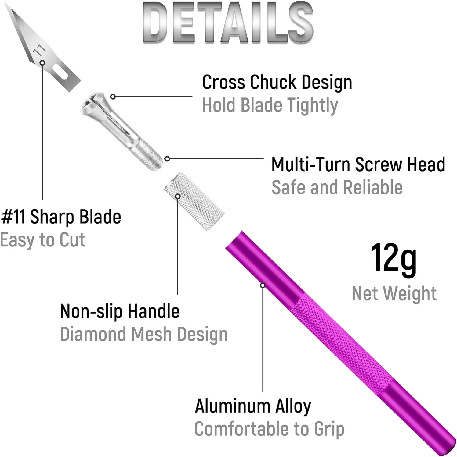 Knife Exacto 1 Pcs Stainless 1 Pcs Craft Knife Hobby Knife with 1Steel Exacto Blade Kit, 1pcs Steel 15CM Ruler for Art,