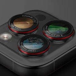 Premium Camera Lens Protector Cover - Enhanced Phone Protection Accessory in Black and Red (For iPhone 16Pro Max)