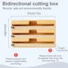 Hot 3 IN 1 Bamboo Wrap Dispenser with Cutter Food Wrap Cling Film Storage Organizer Bamboo Foil Organizer for Kitchen Drawer 6