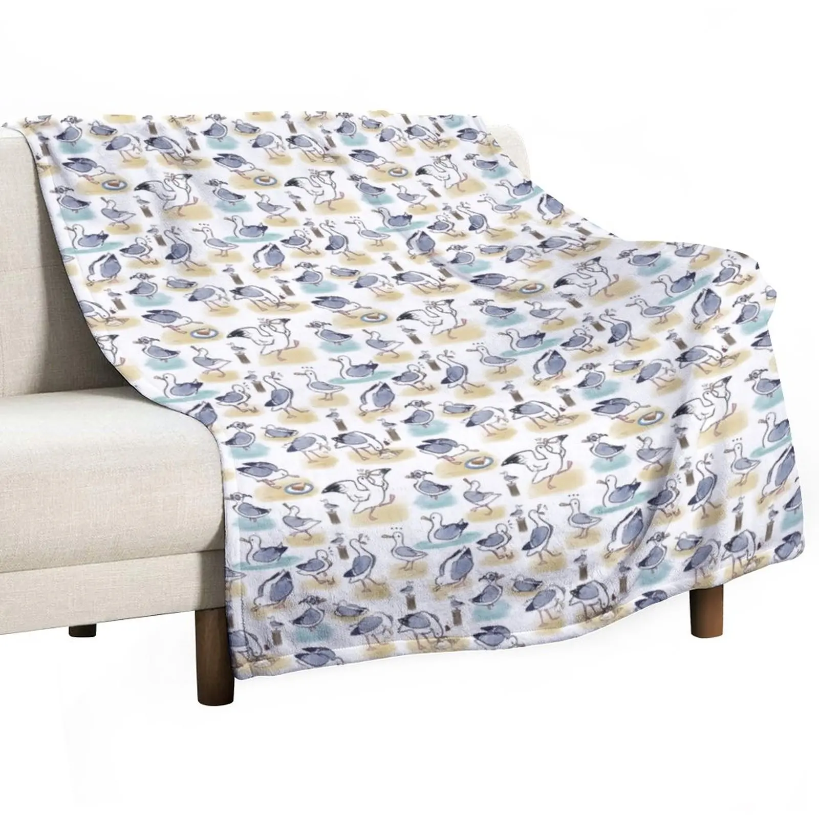 

Comical Seagull pattern- beach bois Throw Blanket Large Blanket cosplay anime Blanket For Decorative Sofa Blanket For Sofa