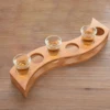 6 Holes Glass Holder Cup Rack Barware Accessories Organizer Serving Tray Kitchen Storage Wood for Club Party Bar Glass Cup Rack 3