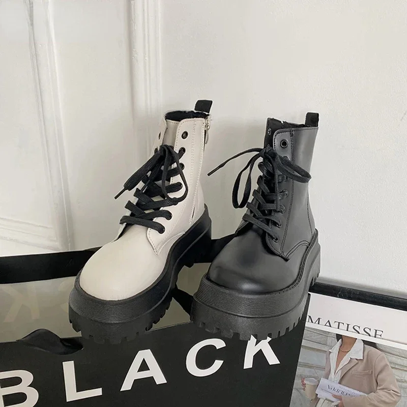 

Step into Style: Zipper Ankle Boots 2023 - Fashionable, Casual, and Designed for Women with a Thick Bottom Platform