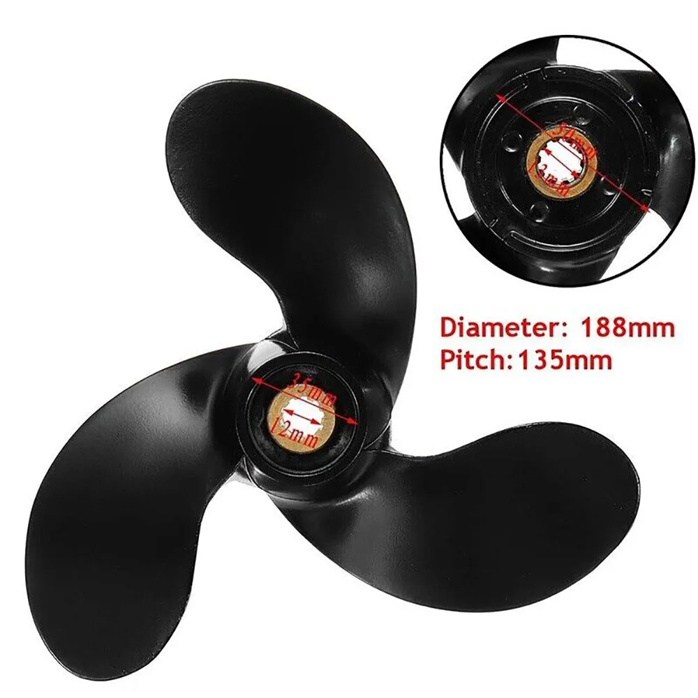 188x135mm Boat Propeller 7 1/2x6 A520 58110-97JA0-019 for Suzuki Outboard Engines 4-6HP 10 Tooth Spline RH 2.5HP