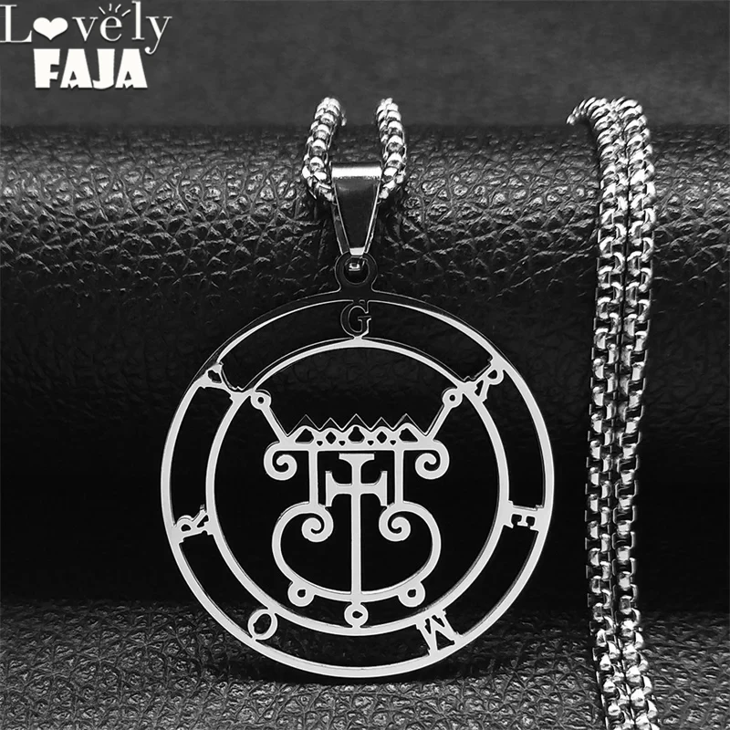 Silver Satan Sigil Stainless Steel Necklace
