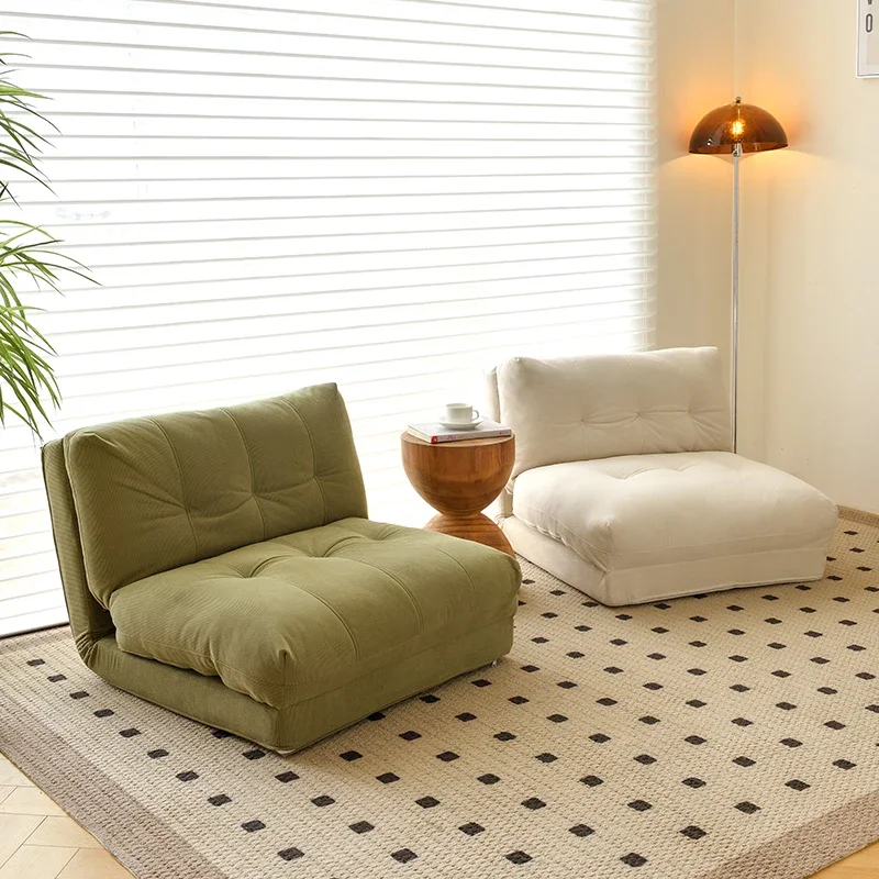 Divano pigro Realife Store Cloud Roll Camera da letto dormiibile Balcone Piccola casa Sedia singola stile crema Divano letto pieghevole Tatami - immagine 3