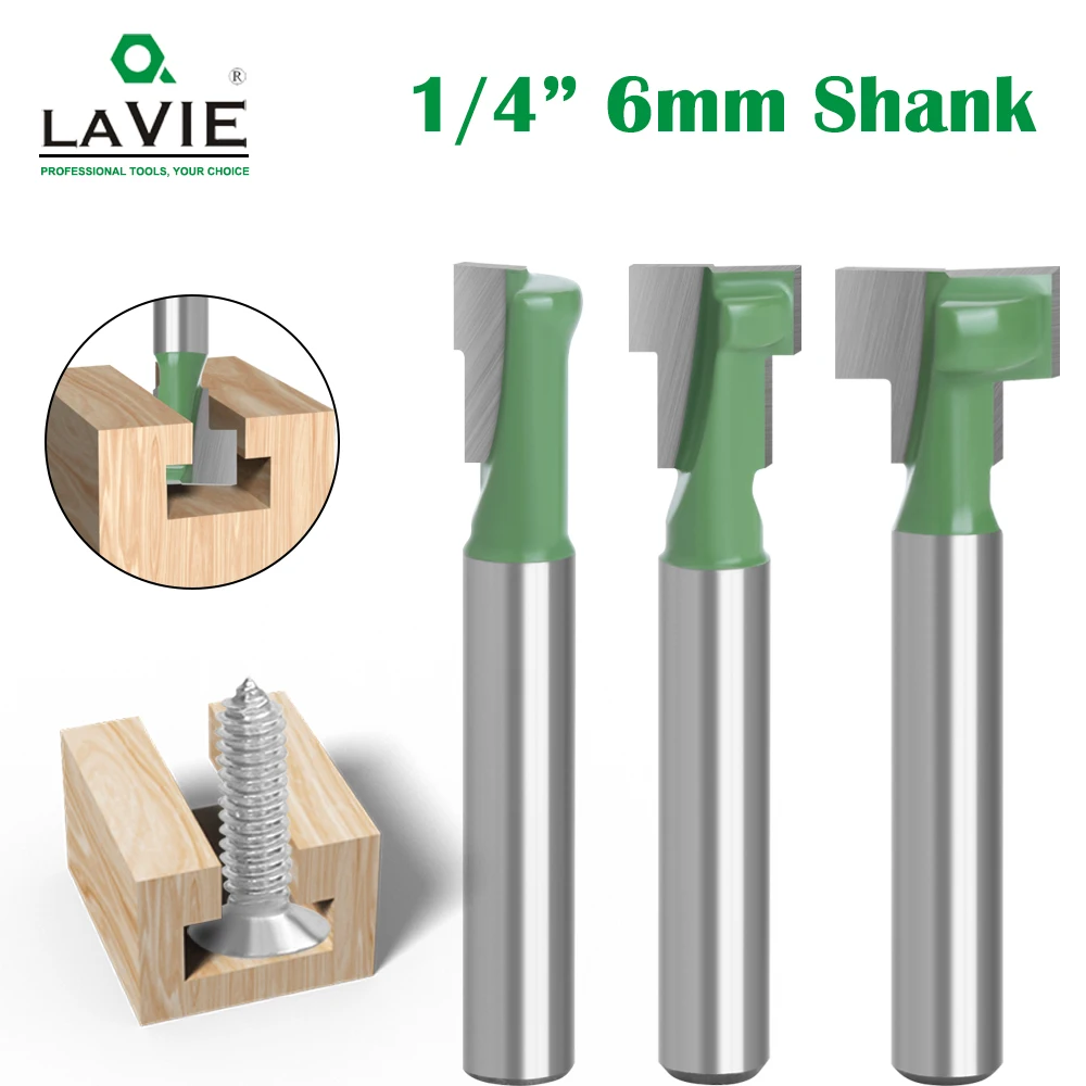 1pc 1/4 "Schaft 6,35mm T-Slot Cutter Router Bit Set Hex Bolzen Schlüssel Loch Bits T stoßen Fräser für Holz Holzbearbeitung MC01190