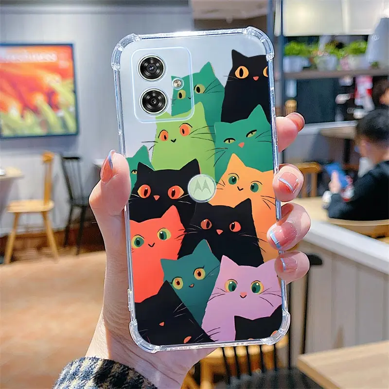 Naughty Cat Transparent Phone Case - Playful Feline Design Cover
