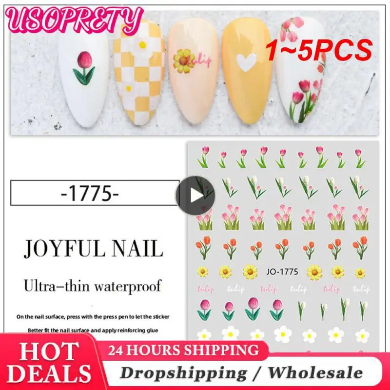 1-5 шт., декоративные наклейки для ногтей