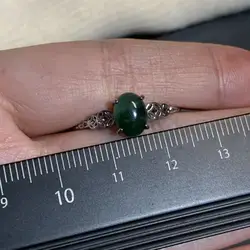 Elegant Vintage Natural Green Jade Ring - Adjustable High - Quality Women's Jewelry Gift (A50)