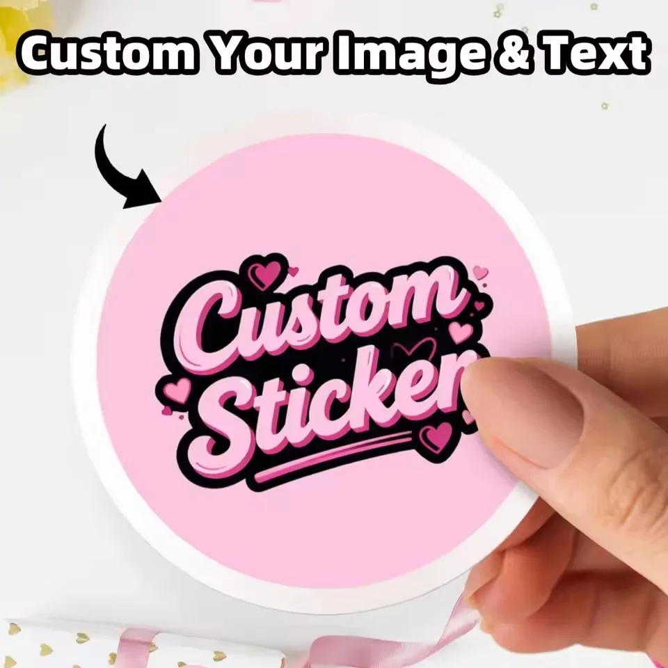 Personalizable Waterproof Round Stickers with Logo for Any Occasion, Self-Adhesive Labels
